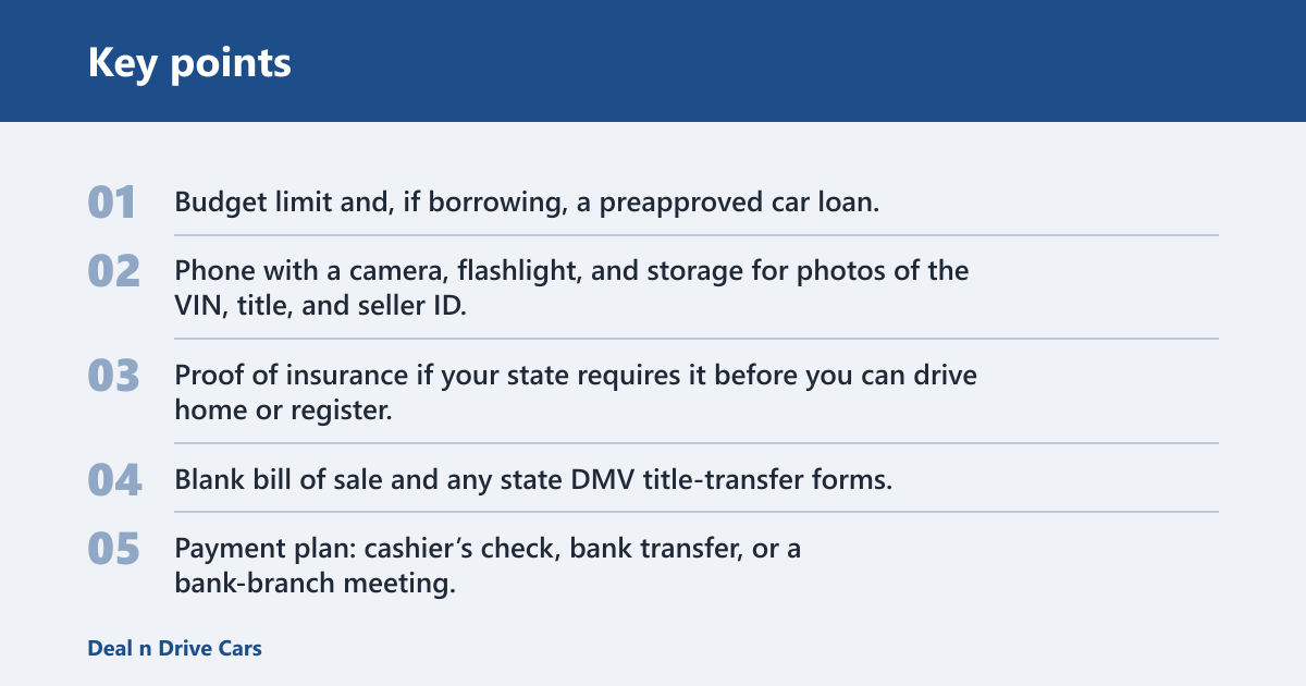 Key points: What you’ll need before you meet the seller