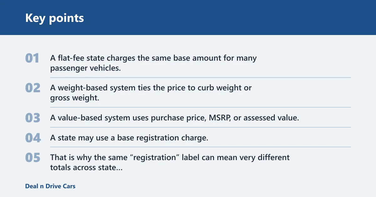 Key points: Why do states charge different registration fees?